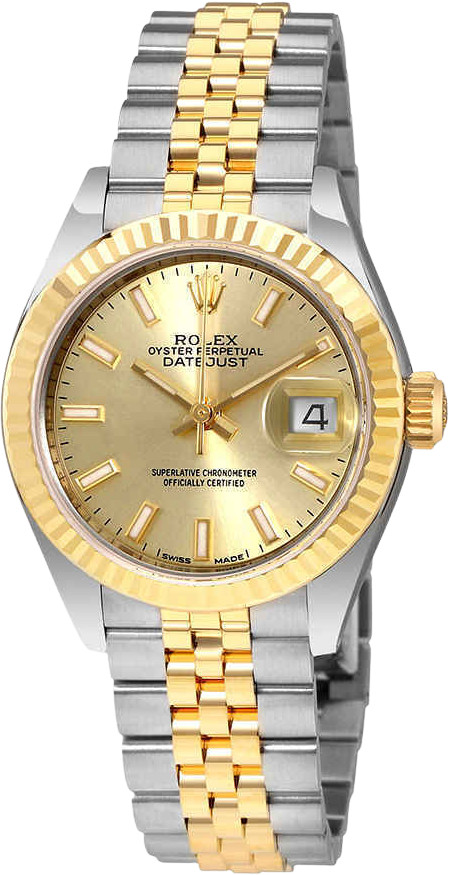 Rolex Lady-Datejust 279173 Gold and Silver Jubilee Bracelet with Gold Bezel