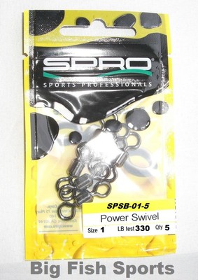 SPRO POWER SWIVELS #SPSB-01-5 NEW! QTY 5, SIZE 1, TEST 330LB