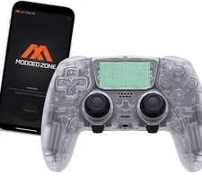 Clear EDGE Anti Recoil Rapid Fire PRO Modded Controller compatible with PS5 FPS