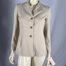 NWT Vintage Liz Claiborne Beige Women s Button Down Blazer Size 4P