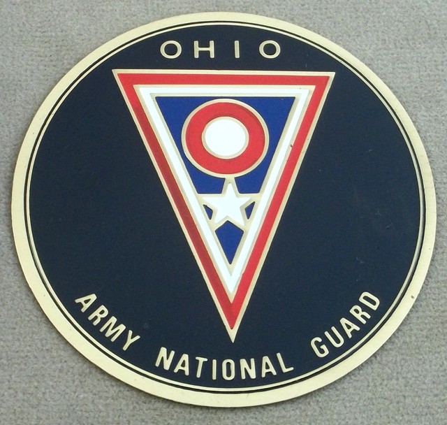 Ohio Army National Guard Self Adhesive Metal Emblem With Enamel Finish