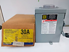 New Square D 30 A Non-Fusible Safety Switch Disconnect 2P 240 Vac 3R Du221Rbup