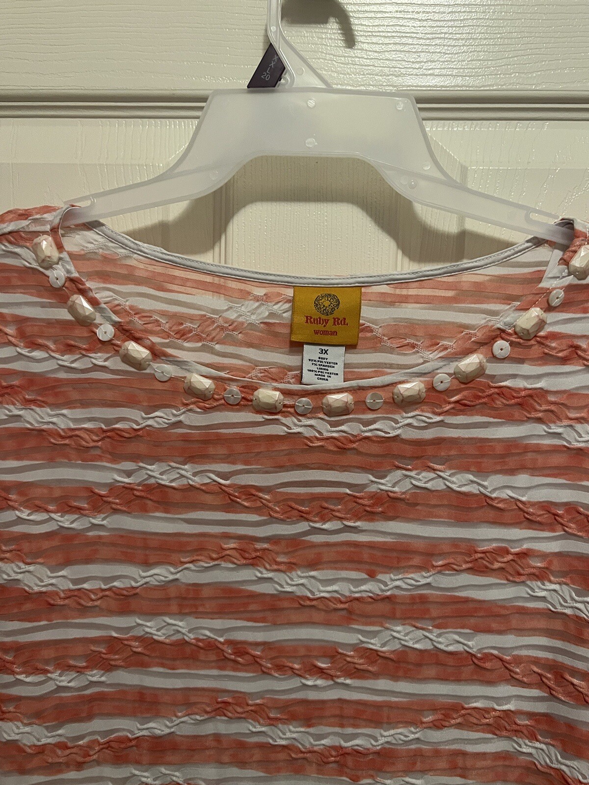 RUBY RD LADIES PLUS ORANGE WHITE STRIPED STRETCH … - image 7