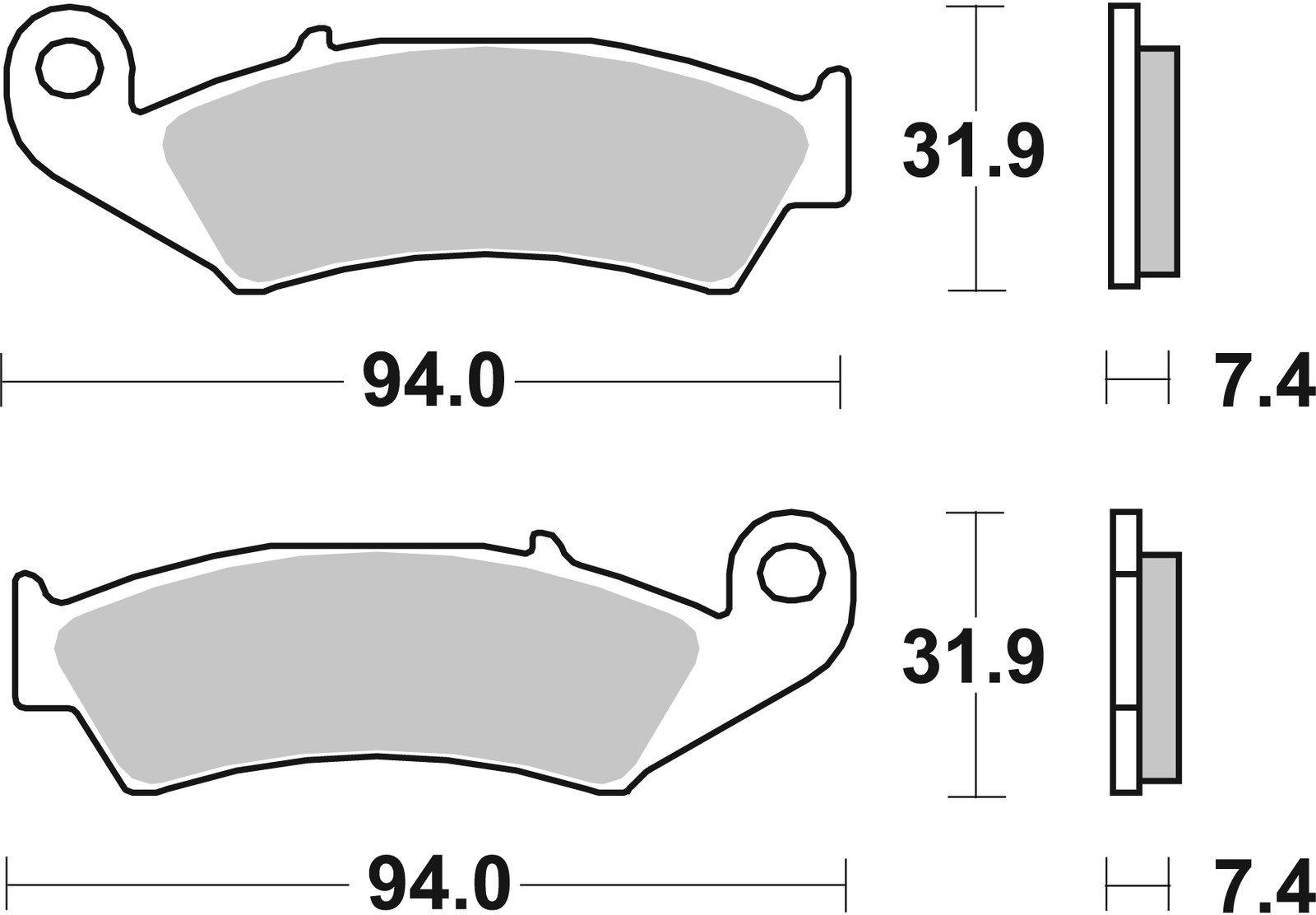Paar FrontPads SBS 603HF 6566030 Honda NX TRANSCITY 125 1989 