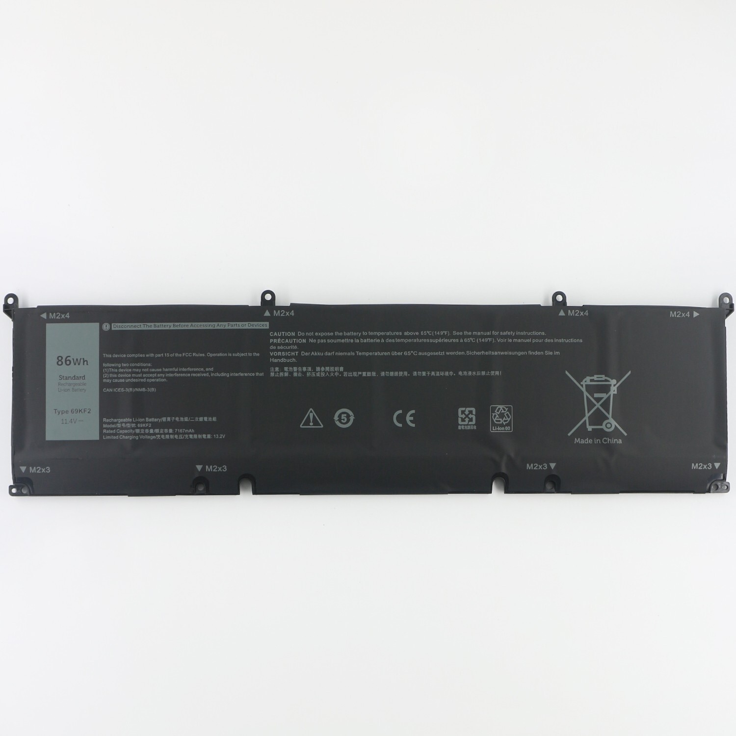 69KF2 86WH Battery for Dell XPS 15 9500 Precision 5550 Alienware M15