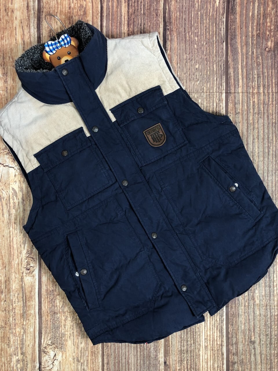 Vintage Tommy Hilfiger Distressed Dad Faded Puffer Down Vest