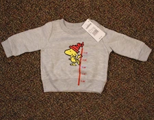 Peanuts Sweatshirt Toddler Boys 3-6 Months Gray NEW NEW XMAS CHRISTMAS