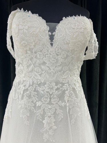 Vestido de novia Mori Lee 3326 Carol talla 26 GENUINO marfil/marfil - Imagen 3 de 5