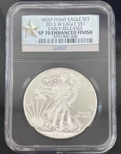 2013 W Enhanced Silver Eagle NGC SP70 | First Releases West Point Set
