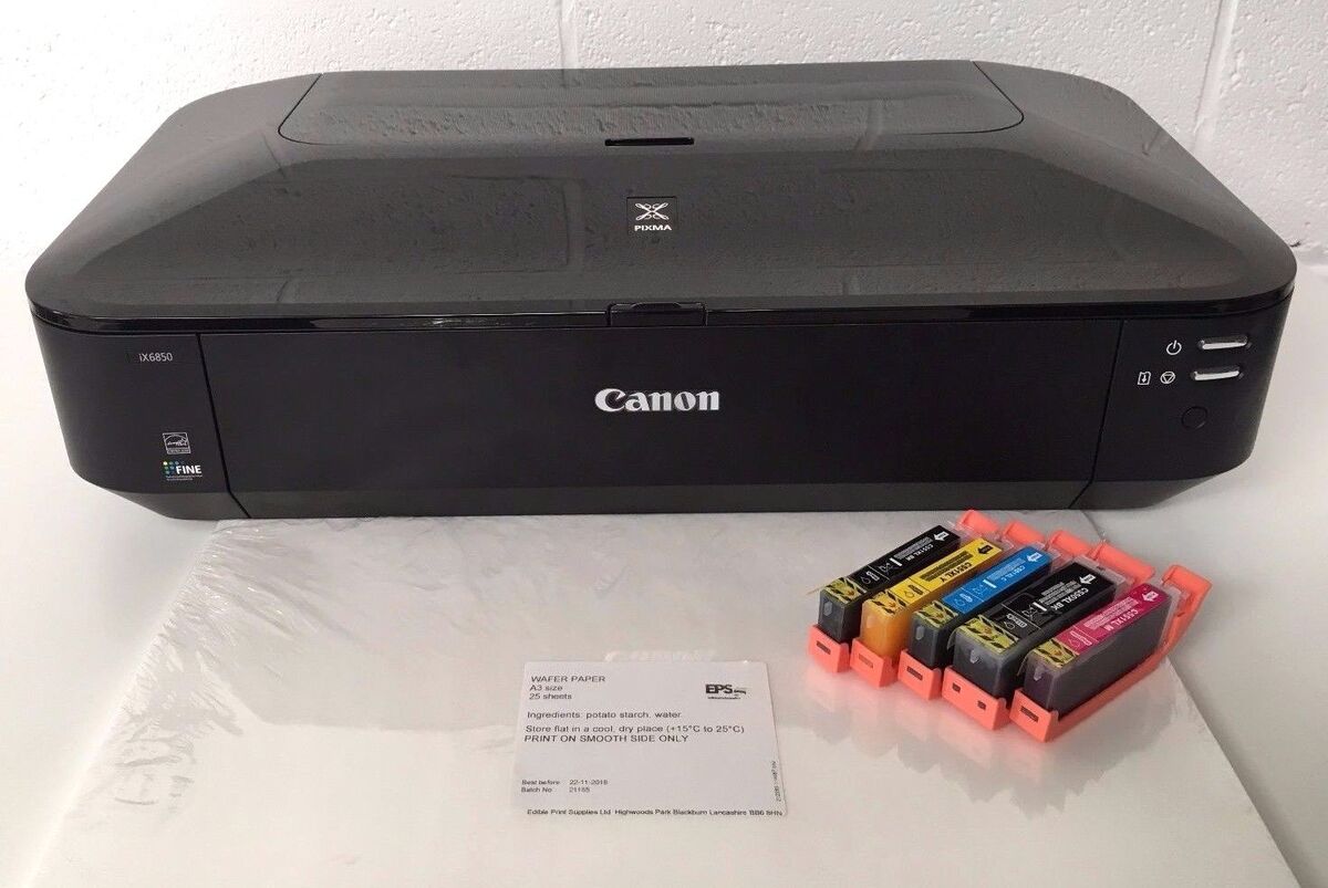 Tremble Begravelse Kammerat A3 Edible Image Printer Starter Kit Canon IX6850 Ink Cartridges & A3 Wafer  Paper | eBay