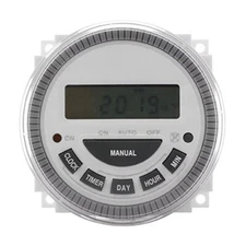 7 Day Programmable Timer Switch 120V for Pool Gate Sprinklers Lights ET3 Alt