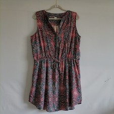 Gap Womens Multicolor Pintuck Cinch Waist Paisley Print Shirt Dress Size XL