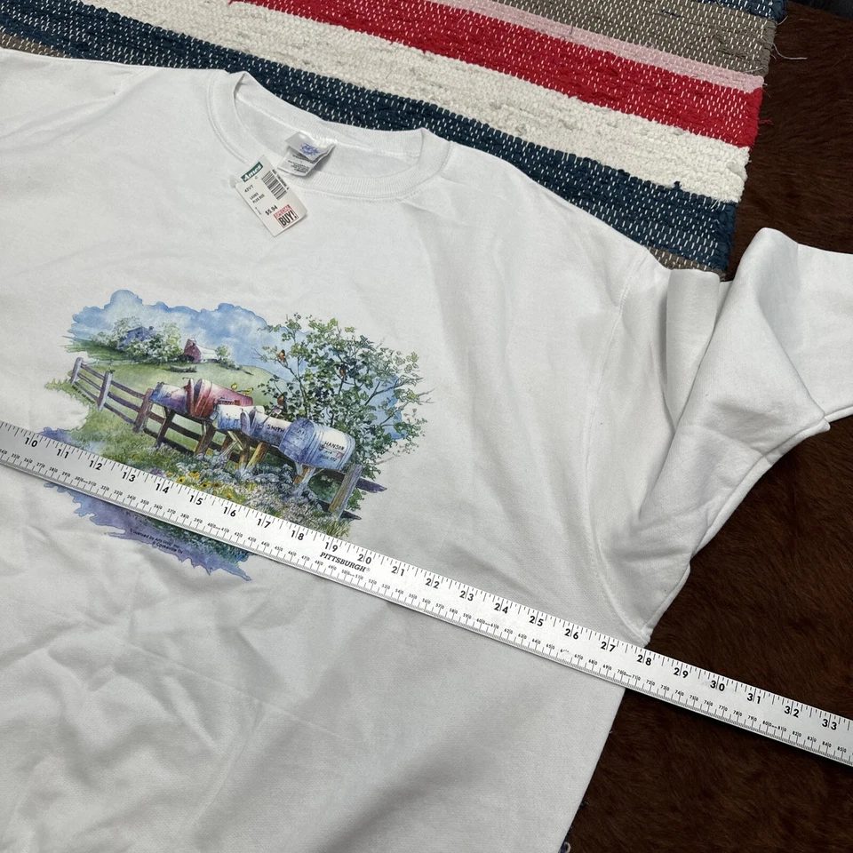 Sudadera blanca vintage Arts Uniq by Just My Style para mujer 18W/20W SPOT nueva con etiquetas Foto 4 de 4