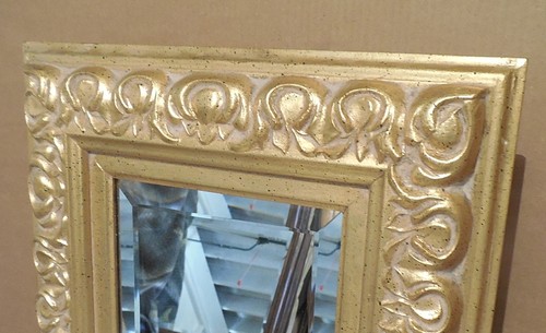 Ornate Gold Solid Wood "16x18" Rectangle Beveled Custom Framed Wall Mirror - Picture 5 of 12