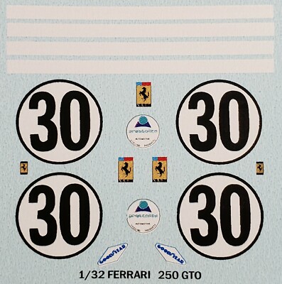 Repro 1/32 Monogram Ferrari 250 GTO/LM Decal Set