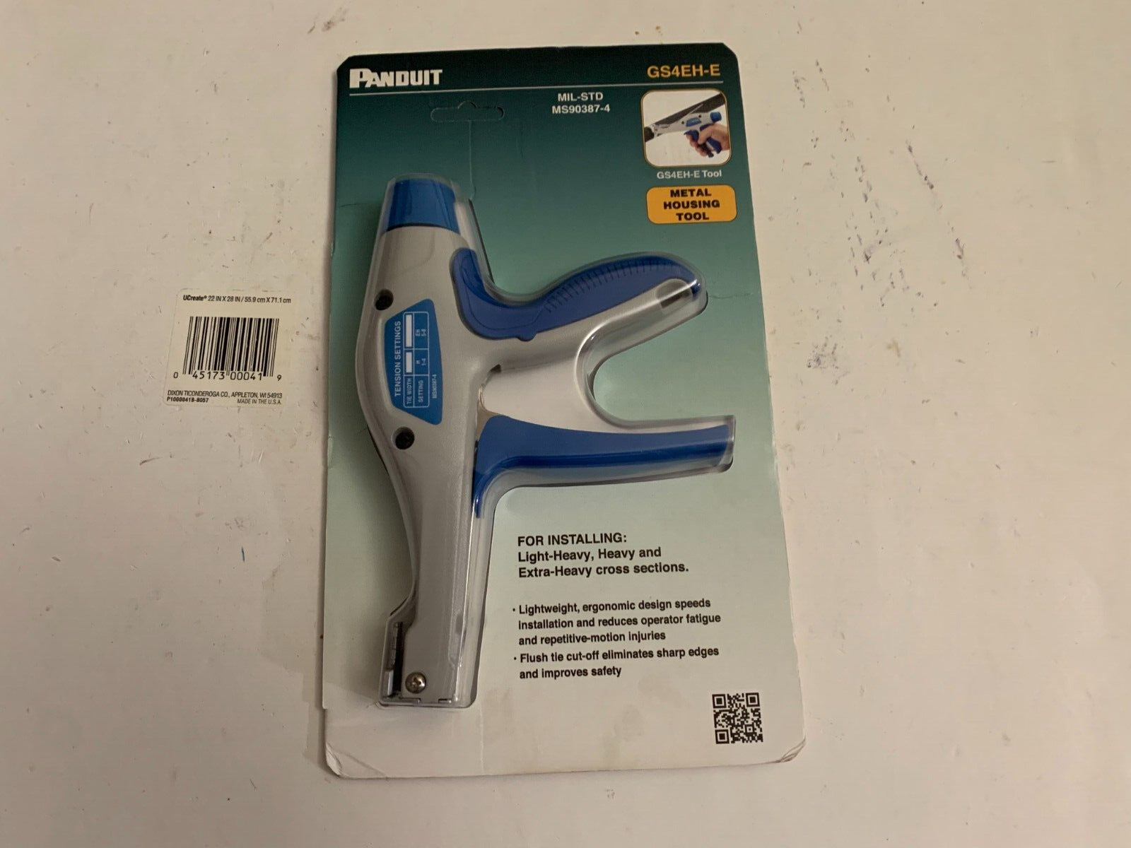 Panduit GS4EHE Ergonomic Cable Tie Hand Tool, Light gray, Blue, Brand