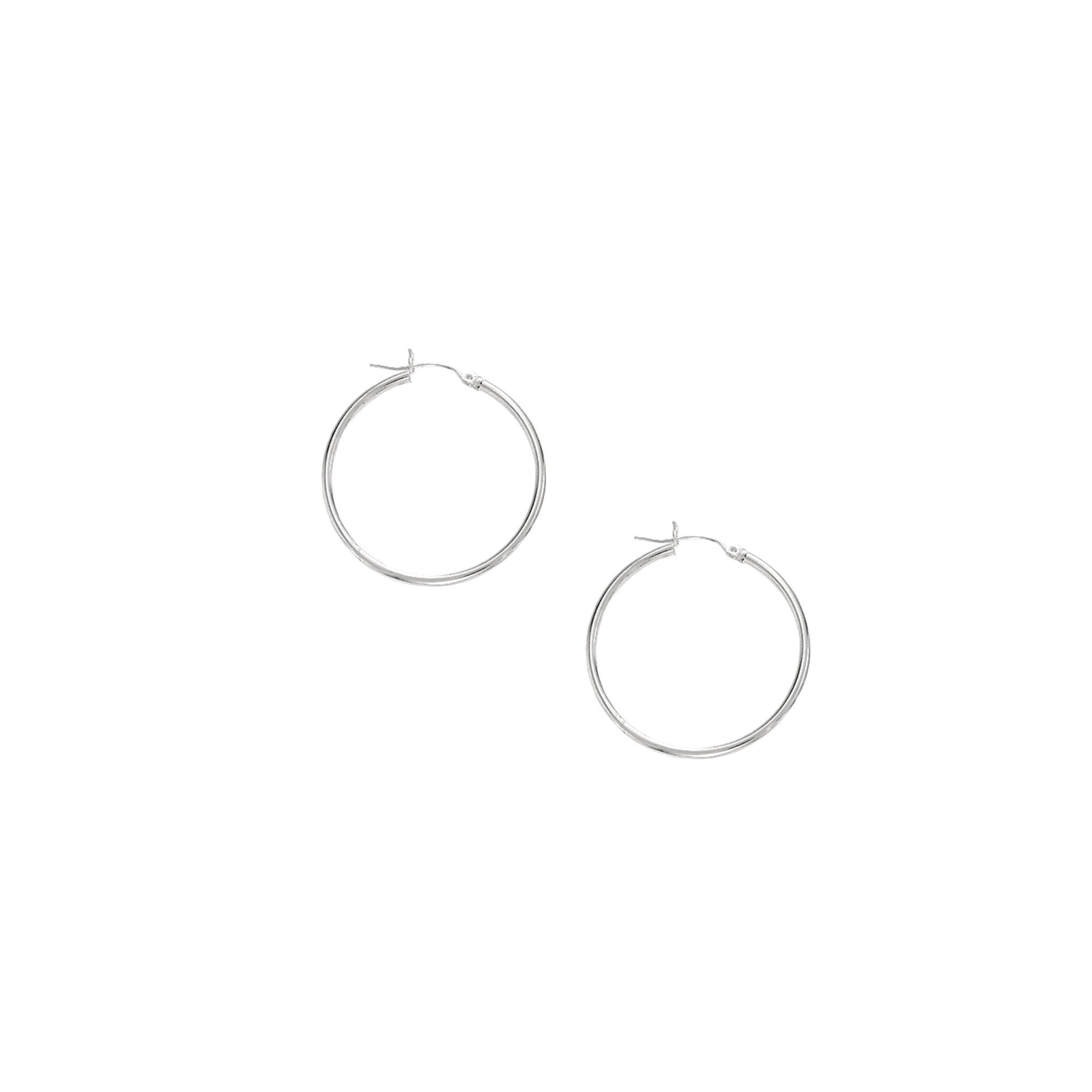 10K White Gold 1.5x25mm Hinged Hoop Earrings Fine Jewelry eBay