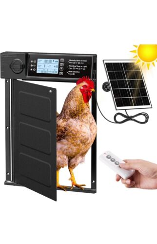 Automatische Hühnerstalltür solarbetrieben, schwenkbare Hühnertür mit Timer & Licht