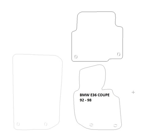 Car Mats for BMW E36 3 SERIES COUPE 92-98 MID GREY QUALITY WITH 8 CLIPS - Picture 2 of 9