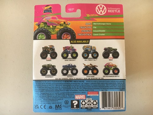 New Hot Wheels Monster Trucks - Volkswagen Beetle - 21/75 - Picture 2 of 2