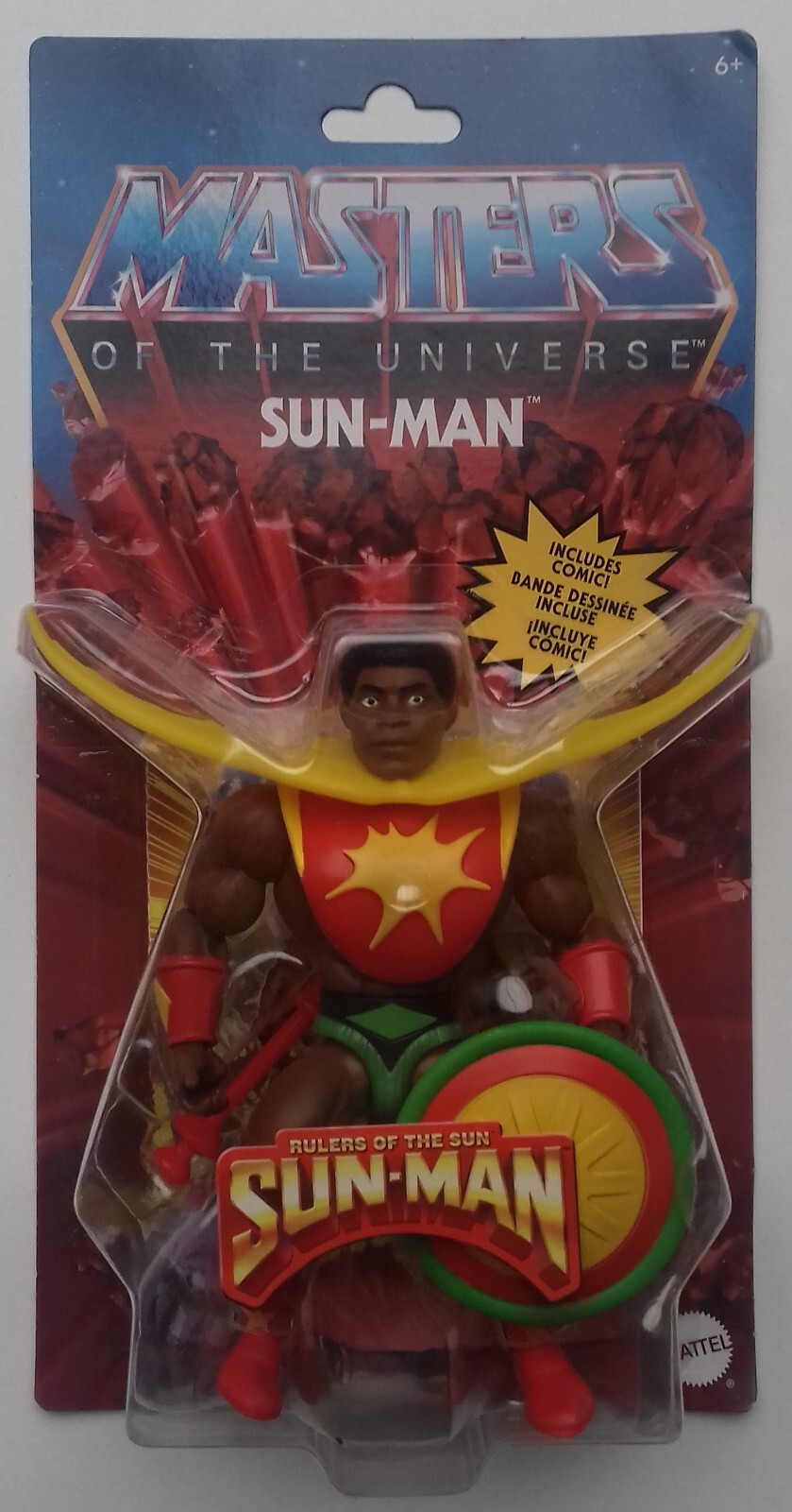 Figurine MOTU Sun-Man Les Maîtres de l'Univers pour décorer un bureau de passionné retro