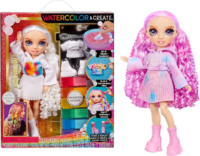 Rainbow High WaterColor & Create NEW Theme Dolls- purple eyes 507581-EUC