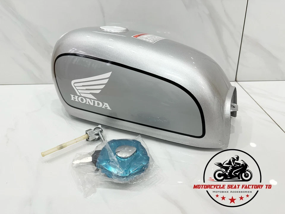 Honda Benly 50S CD50 Cafe Racer New Petrol Tank CD70 CD90 Fuel Gas Tank Silver. - Image 3 of 4