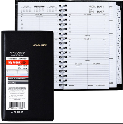 2024 At-A-Glance 70-008-05 Weekly Appointment Book, 3-1/4 x 6-1/4