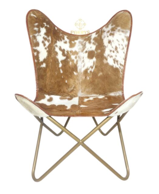 Arm Chair - Handmade Relaxing Chair - Brown & White Leather Arm Chair PL2-1.60