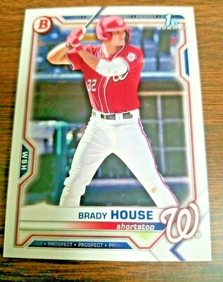 BRADY HOUSE 2021 1st BOWMAN DRAFT CARD BD-186 NATIONALS (FIRST ROOKIE BASE)