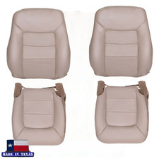 Leather Front Seat Covers For Ford Expedition Limited 2005 2006 Tan Perforated
