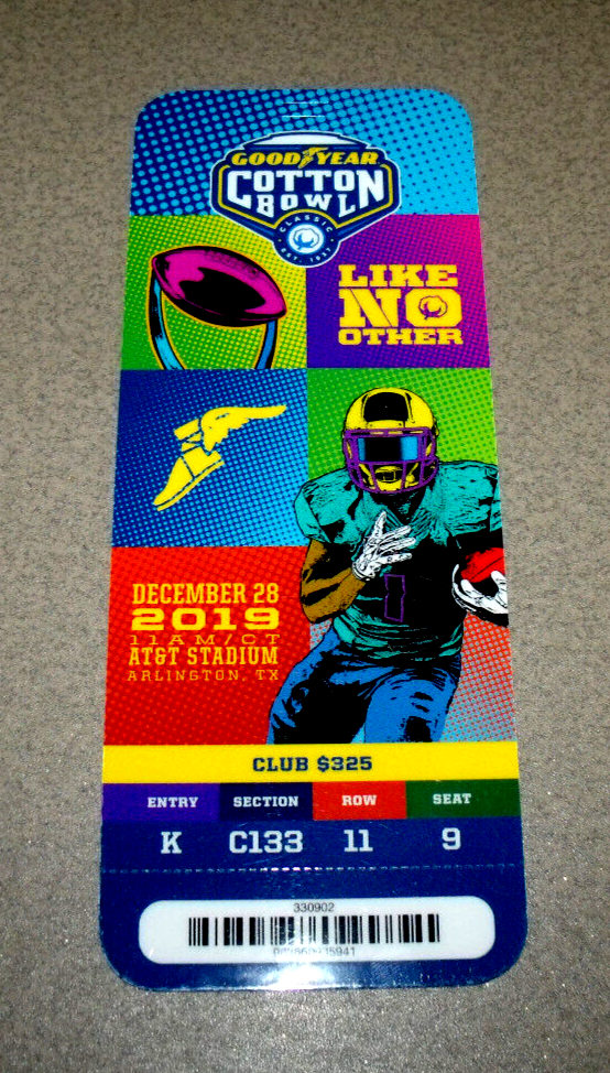 Cotton Bowl 12/28/2019 Full Ticket Stub Penn State Journey Brown 202