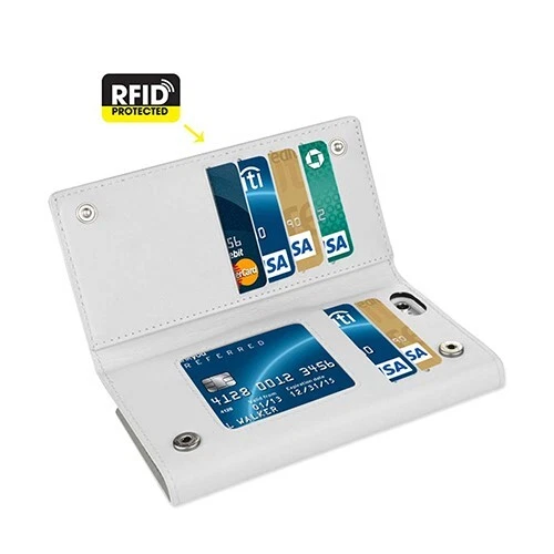 Funda Cartera Cinturón Cuero iPhone 6/6S Plus con Protección Tarjeta RFID Marfil Foto 3 de 4