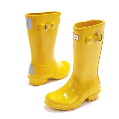 Girl's Hunter Boots Waterproof Rain Boot Yellow Gloss Waterproof