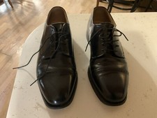 Johnston & Murphy Shoes Mens Size 9.5 Made In USA Black Leather Optima Dress
