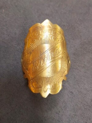 old bicycle plate cycles Erdna 3.8 by 5.6 cm brass cycling collection 