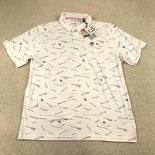 Puma Arnold Palmer Cloudspun Polo Mens XL Scorecard Pattern White New