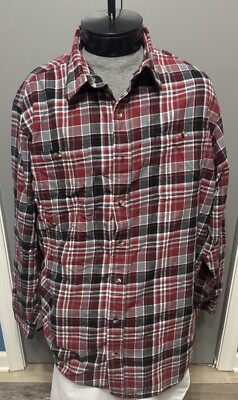 Red Head Brand Co. 2XLT Flannel Shirt Men s Long Sleeve Plaid Red Gray Black