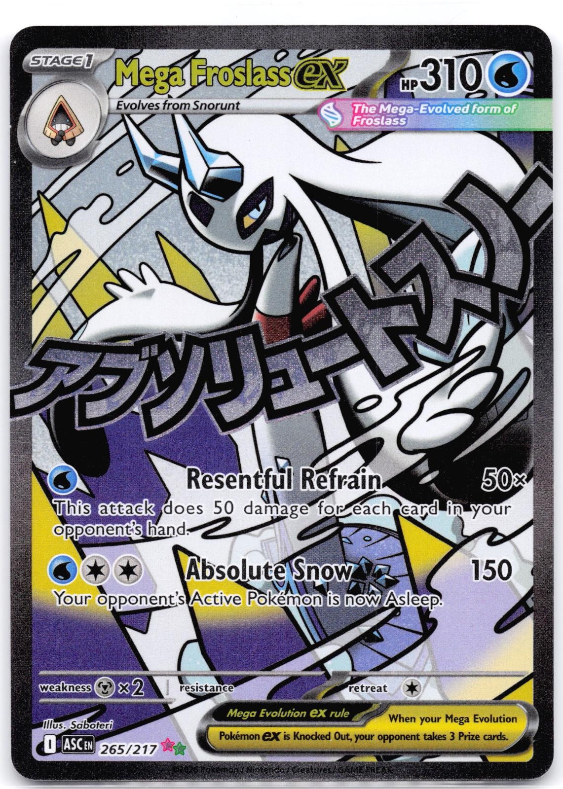 Mega Froslass ex 265/217 Holo Ascended Heroes