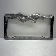 Vintage Eagle Booster License Plate Frame Patriot Patriotic Usa America Hevy Mtl