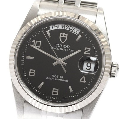 TUDOR Prince Date Day 76214 WG bezel black Dial Automatic Men's Watch_901259