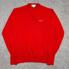 Etonic V-Neck Sweater Mens XL Red DeerTrack Orlon Acrylic Vintage Made in USA