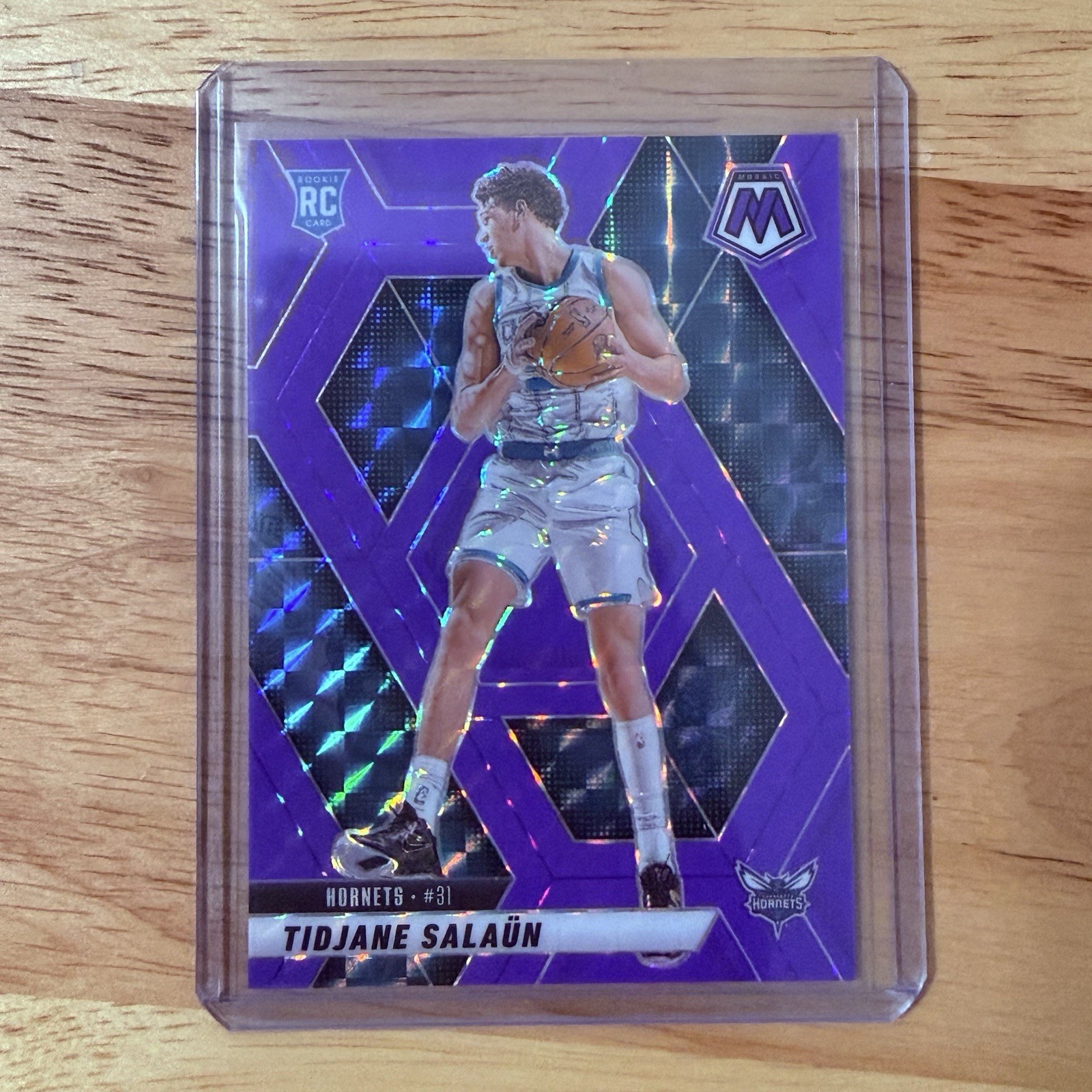 2024-25 Panini Mosaic Tidjane Salaun #241 Purple Fluorescent Mosaic 20/249 (RC)