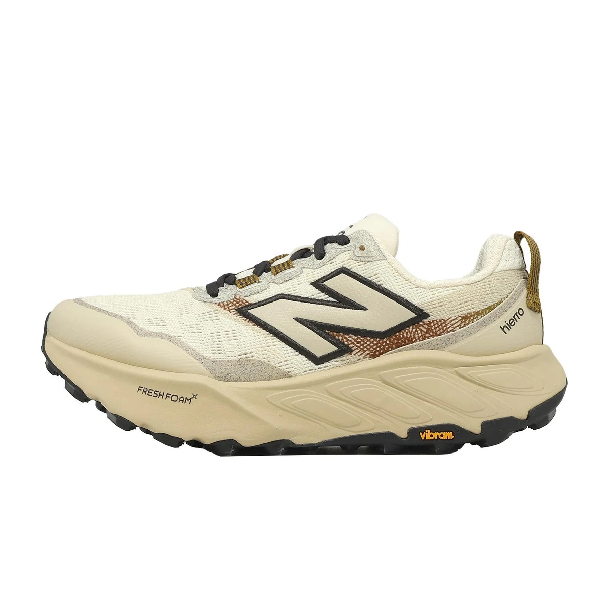 New Balance Fresh Foam X Hierro V9 2E Ancho Beige Negro Hombres Correr MHIER6Y6-2E