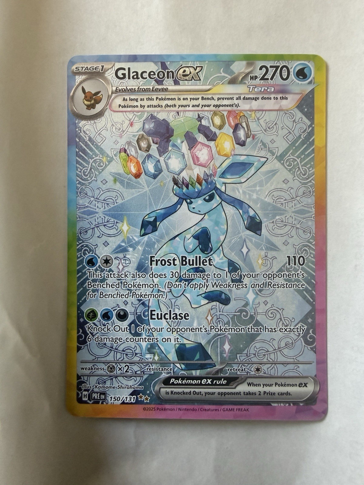 Pokemon Prismatic Evolutions Glaceon EX 150 SIR