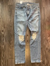 Levi's 510 Men's Jeans 32x30 Light Wash, Skinny Fit, Distressed Denim