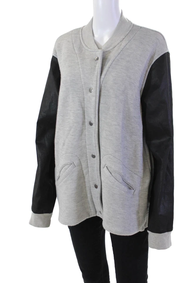 Suéter de punto con botones de manga larga gris talla 03 Current/Elliott para mujer Foto 2 de 4