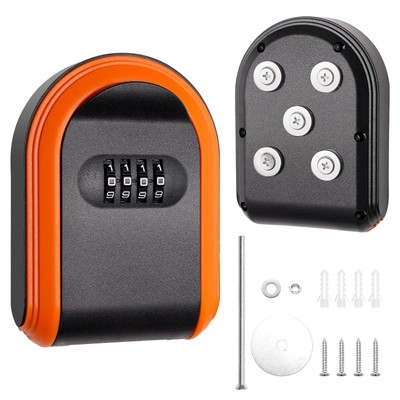 Magnetic Key Holder with Lock, Magnet Key Lock Box Hidden Under Car, Secure 4...