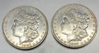 Lot of 2- 1887P & 1887-O Morgan Silver Dollar 90% Silver Cleaned Polished - 4061