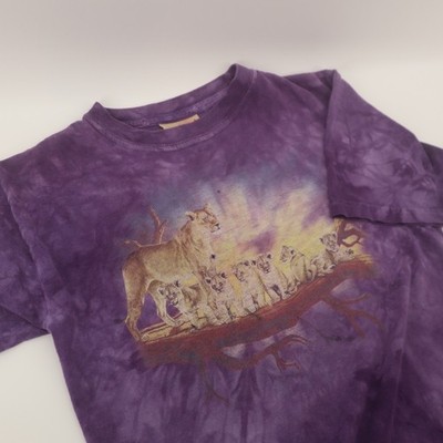 The Mountain Lion Cubs Shirt Kids Large Purple Tie Dye Vintage 2000s Nature Good